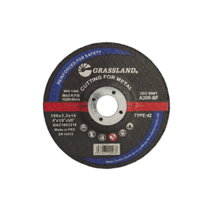 Discos de corte de acero inoxidable de 4" 100 mm X 3,2 mm X 16 mm para amoladora angular, utilizando grano abrasivo de óxido de aluminio EN 12413