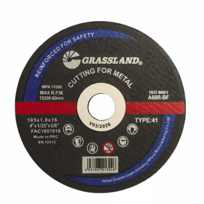 Discos de amolar de metal de 105 X 1 X 16 MM con malla de fibra de vidrio multinivel y material aglomerado con resina
