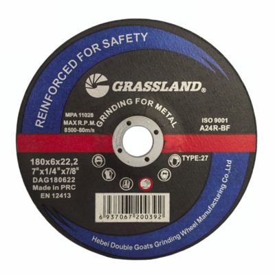 Discos de amolar de metal de 7 " x 1/4 " x 7/8 " con abrasivo de alúmina fundida monocristalina para cortes rápidos y limpios