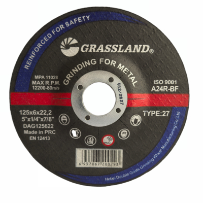 GRASSLAND 5 "discos de molienda de metal 125 mm X 6 mm X 22.2 mm para el corte libre de contaminantes de acero inoxidable