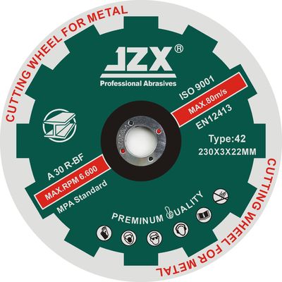 Cuchilla abrasiva para corte de metales de T42 230x3x22.23mm/9x1/8x7/8”